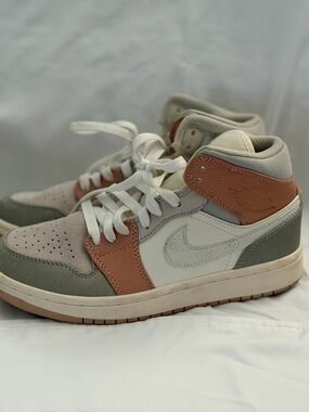 Jordan High-Top Sneakers in Cream & Rust